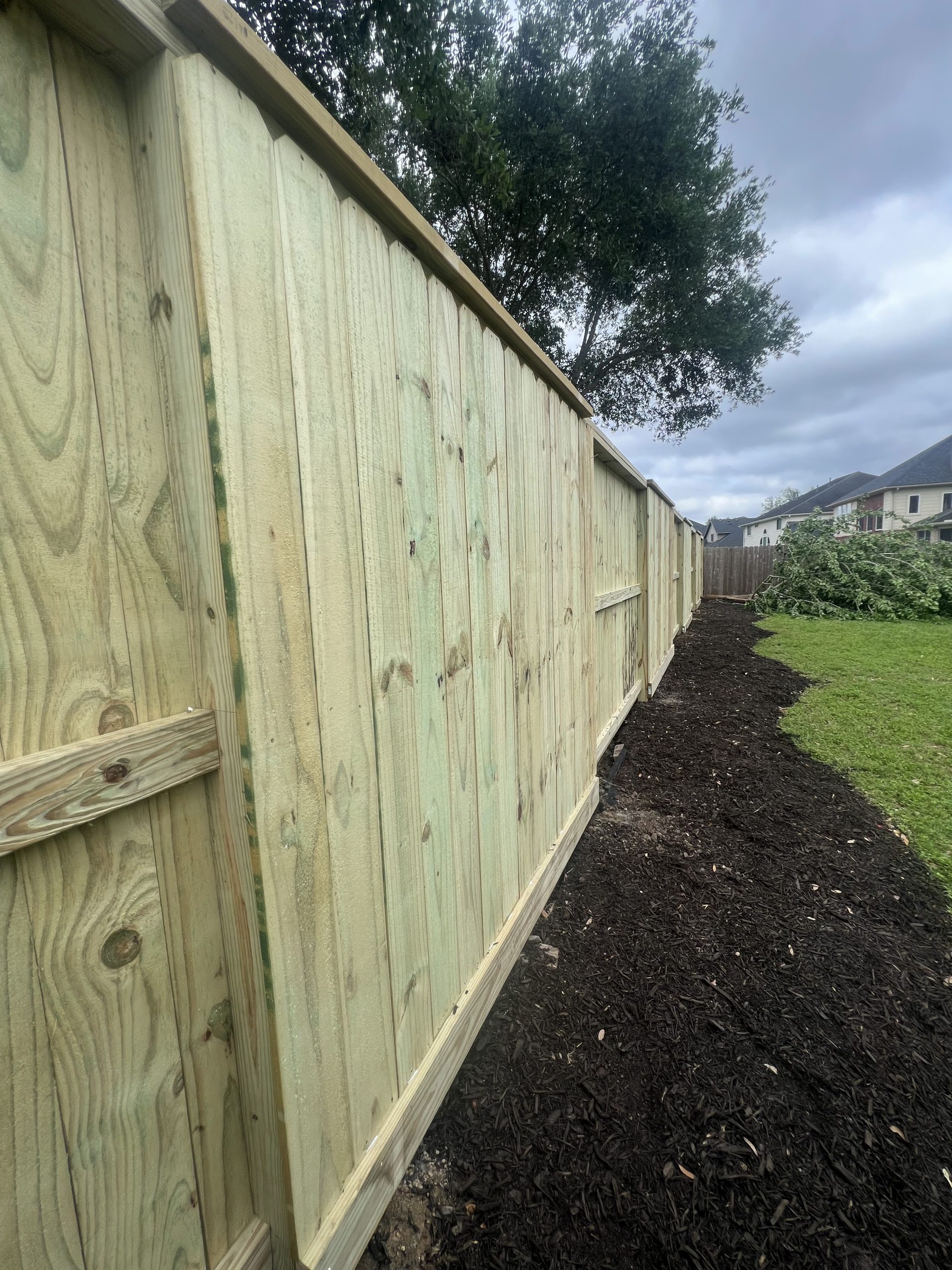 Galvanized Semi-Privacy Chain Link Fence — Galveston project 2