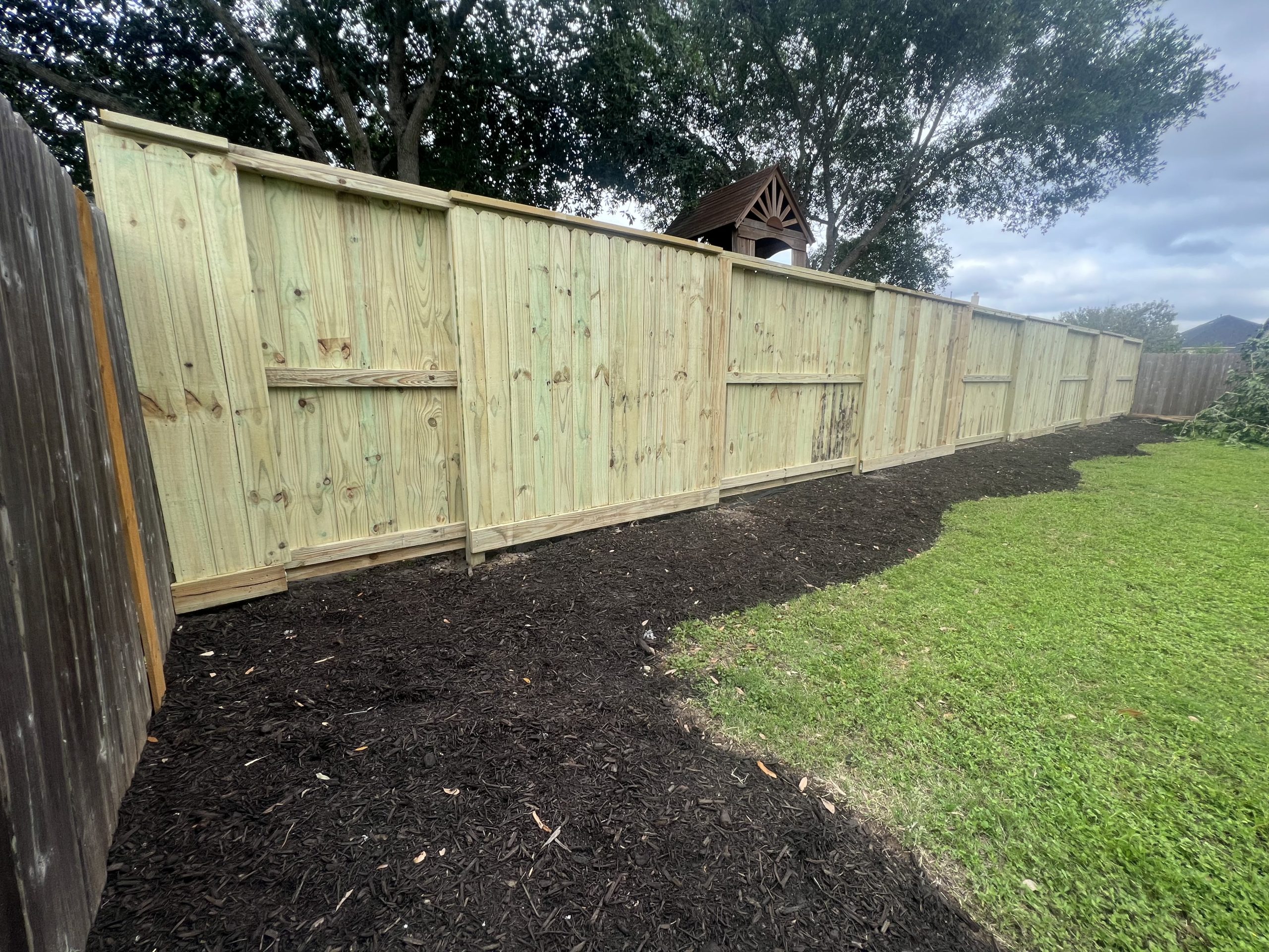 Galvanized Semi-Privacy Chain Link Fence — Galveston project 1