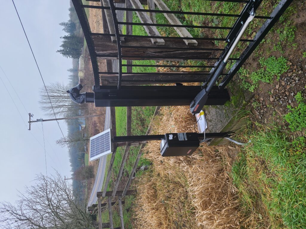 Solar-powered automatic driveway gate installed at a Galveston-area home