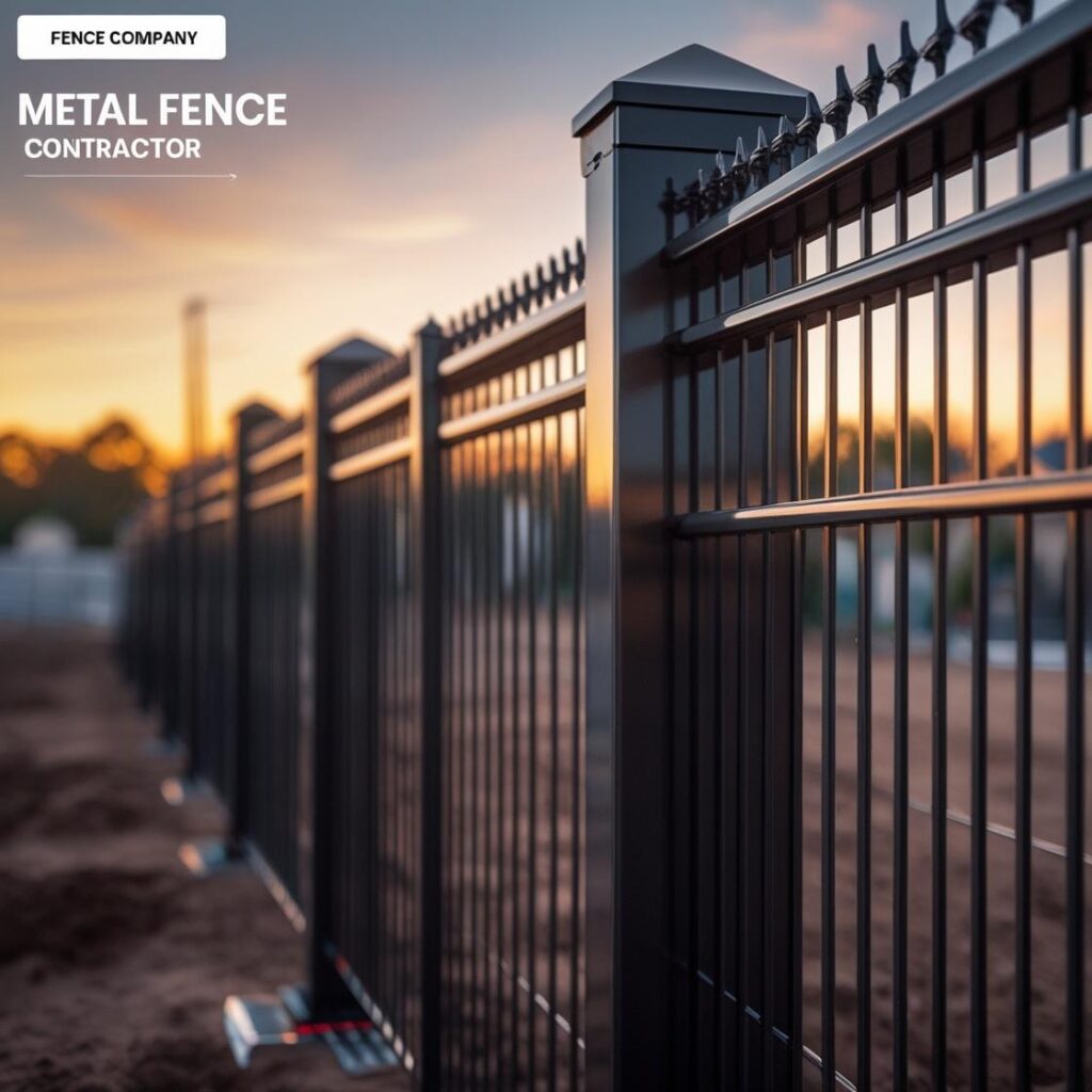 Commercial-grade metal fence installation