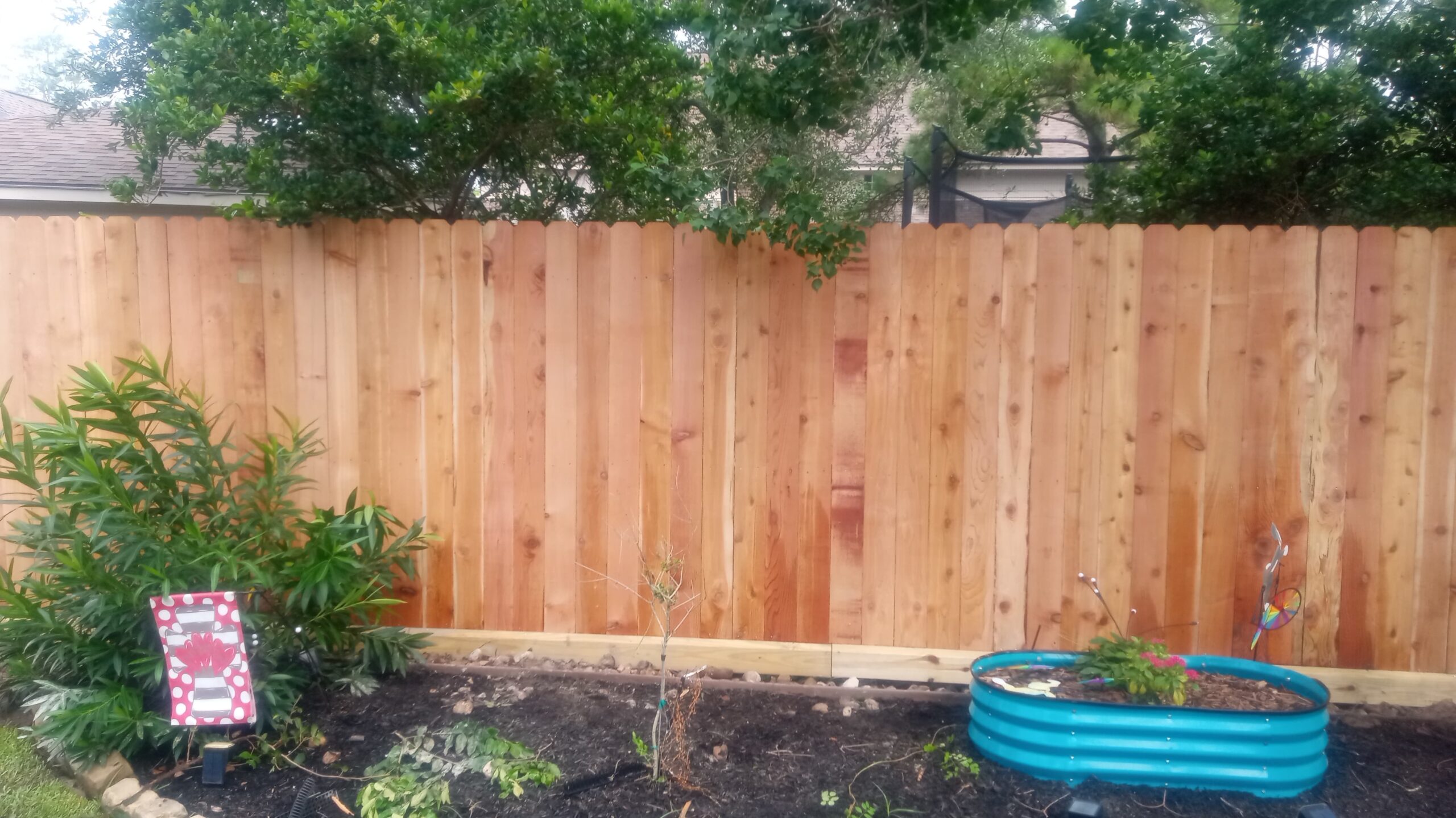Custom residential wood fence installation