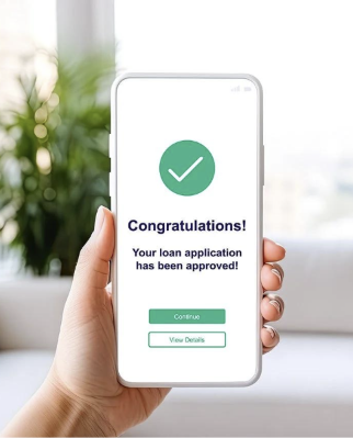 Fence financing application approved on a smartphone