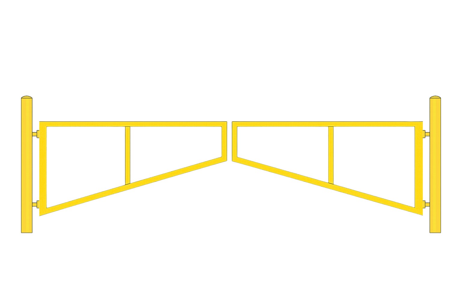 Illustration comparing commercial swing gate styles