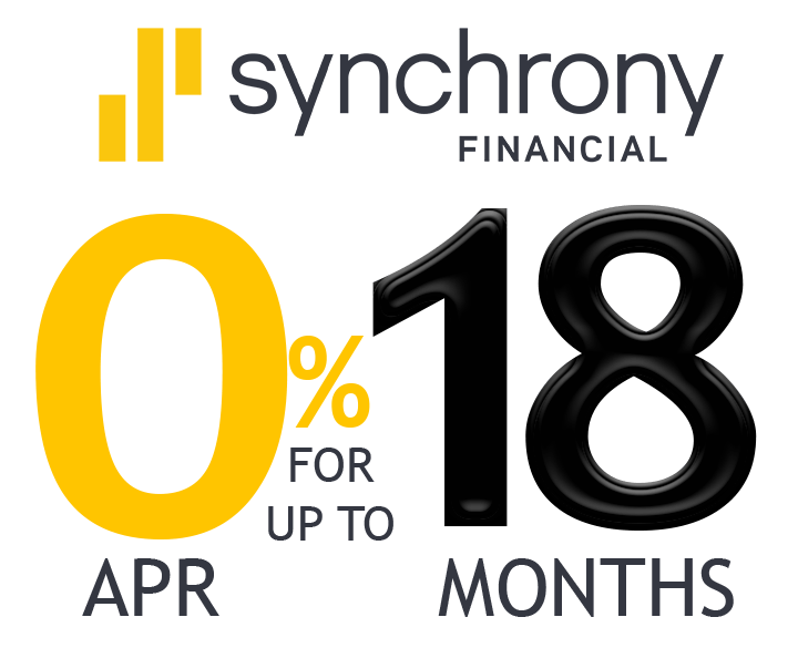 Synchrony 0% APR financing for up to 18 months
