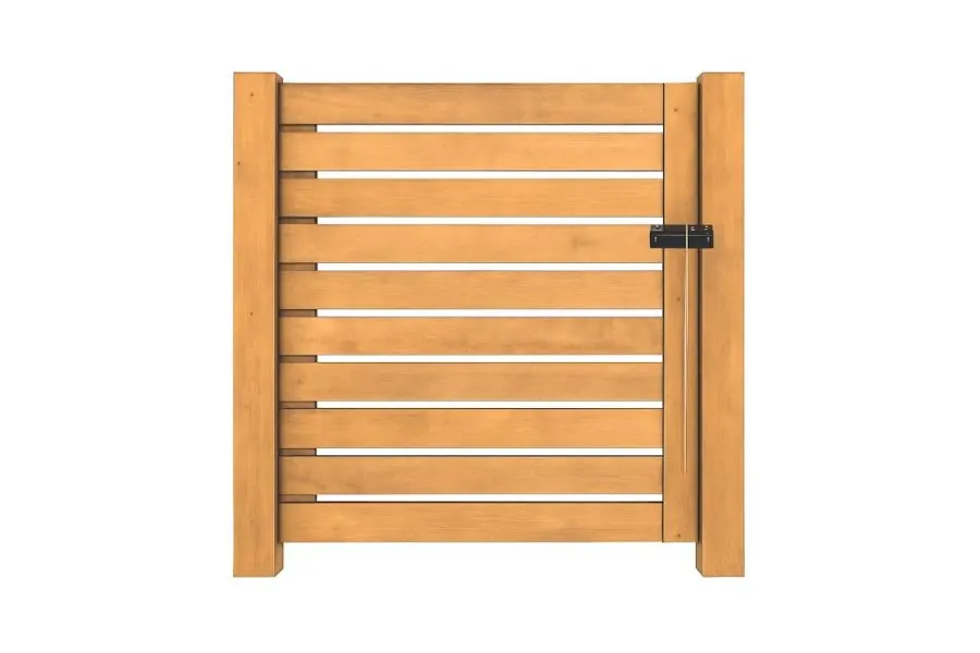 Product render: 5ft Horizontal Slat Wood Walk Gate · Modern Semi Privacy Design
