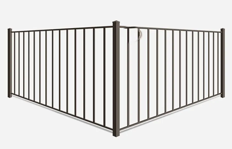 Product render: Aluminum fence · 2 Rail