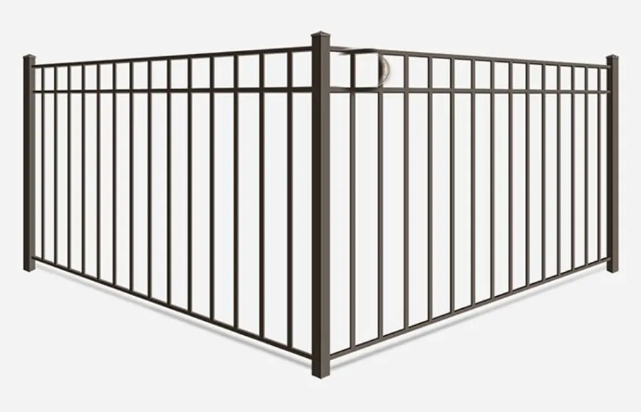 Product render: Aluminum fence · 3 Rail
