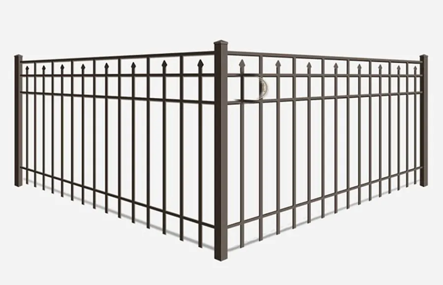 Product render: Aluminum fence · Alternating Pickets