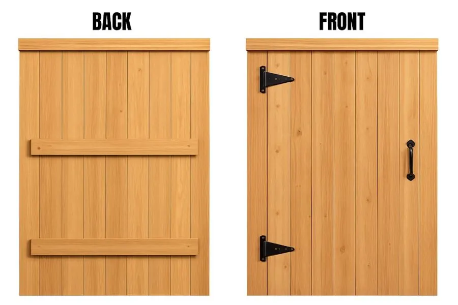 Product render: Cedar Wood Walk-In Gate with Top Cap and Black Hinges