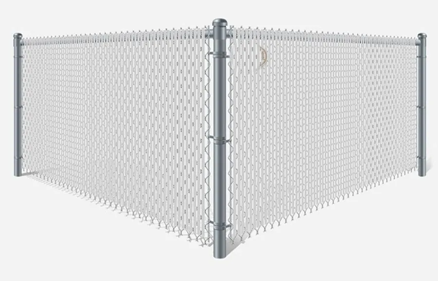 Product render: Chain link fence · Galvanized Semi-Privacy