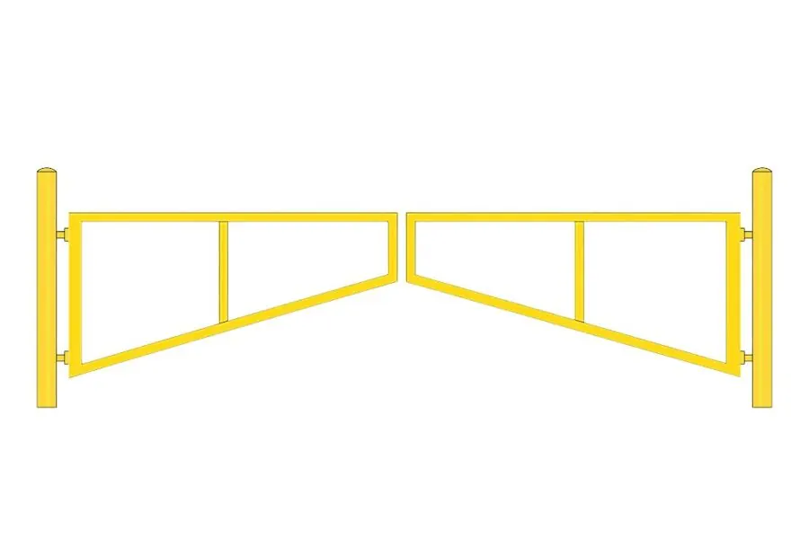 Product render: Commercial Double Swing Barrier Gate