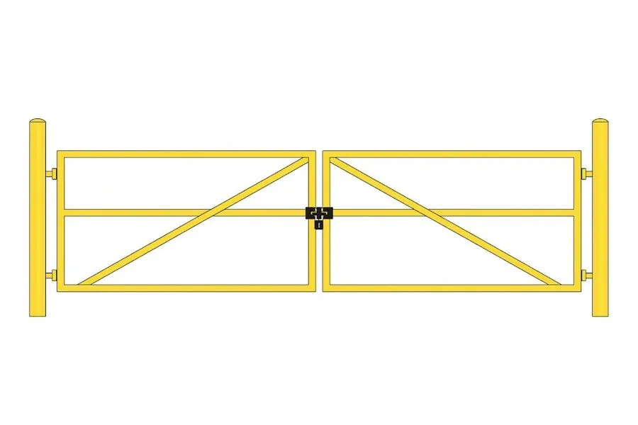 Product render: Heavy-Duty Steel Double Swing Commercial Barrier Gate