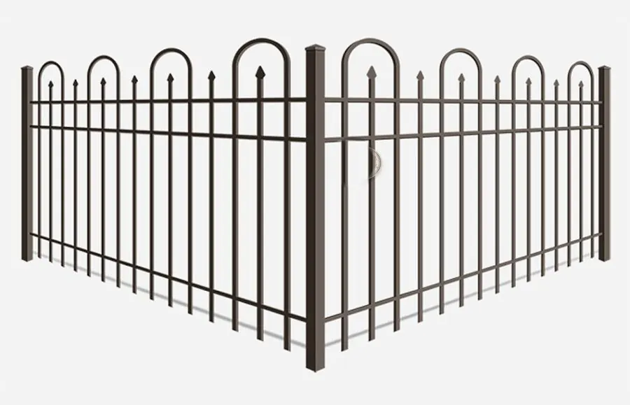 Product render: Iron fence · Looped Pickets