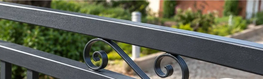 Scroll detail on an iron sliding gate