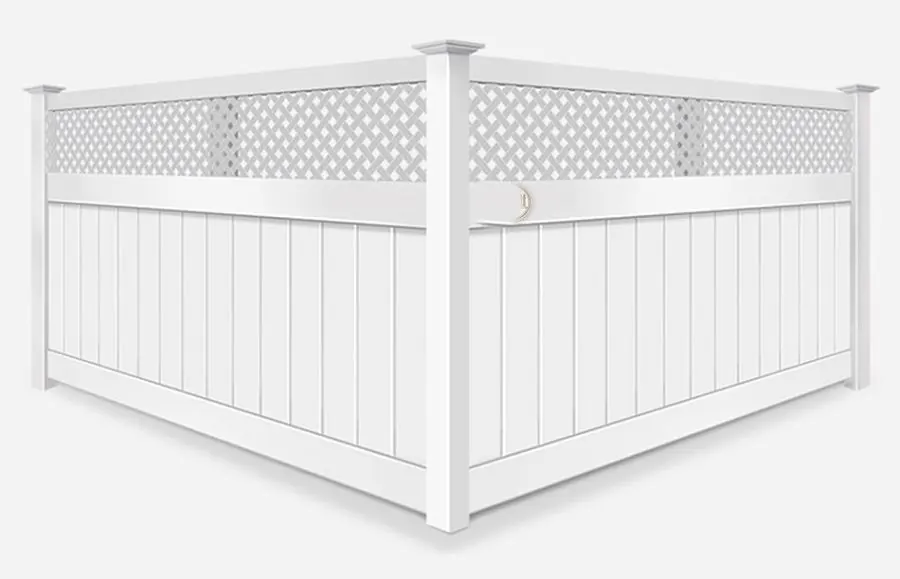 Product render: Vinyl fence · Lattice Top