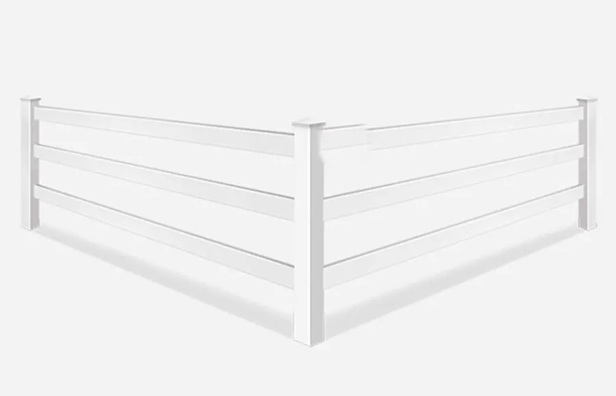 Product render: Vinyl fence · Post and Rail