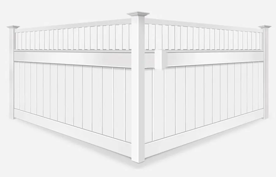 Product render: Vinyl fence · Spindle Top