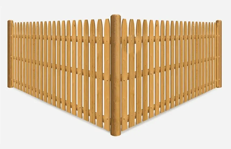Product render: Wood fence · Spaced Picket