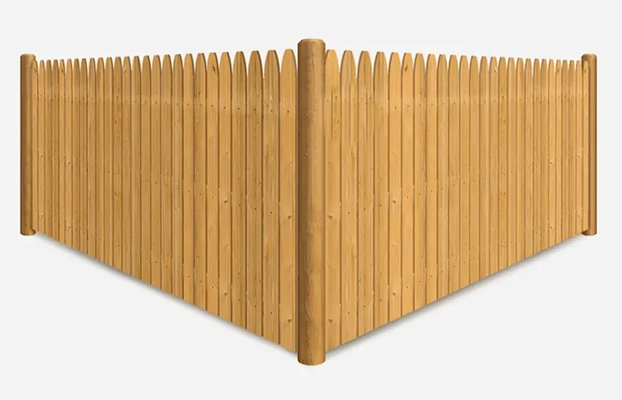 Product render: Wood fence · Stockade Cuts